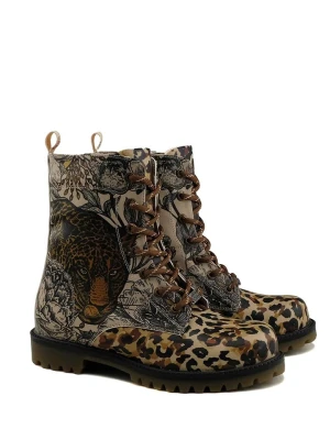 Goby Botki w kolorze beżowym ze wzorem rozmiar: 42