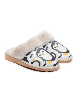 Goby Kapcie w kolorze białym ze wzorem rozmiar: 42