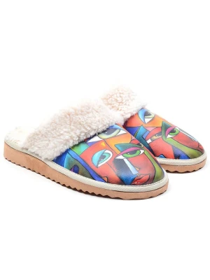 Goby Kapcie w kolorze białym ze wzorem rozmiar: 41