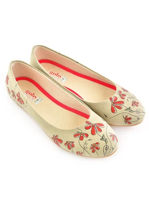 Goby Skórzane baleriny w kolorze czerwono-beżowym rozmiar: 38