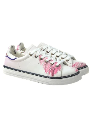 Goby Skórzane sneakersy w kolorze biało-jasnoróżowym rozmiar: 40