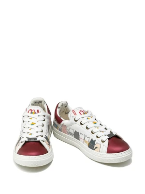 Goby Skórzane sneakersy w kolorze bordowo-białym rozmiar: 37