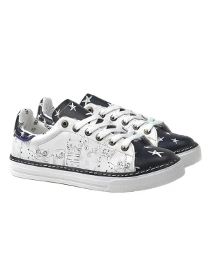 Goby Skórzane sneakersy w kolorze granatowo-białym rozmiar: 39