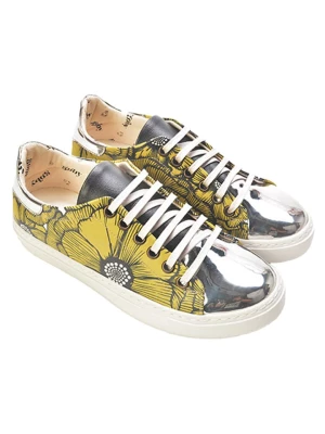 Goby Skórzane sneakersy w kolorze żółto-srebrnym rozmiar: 38