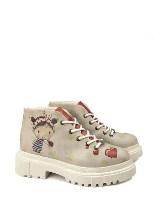 Goby Trzewiki w kolorze beżowym ze wzorem rozmiar: 39