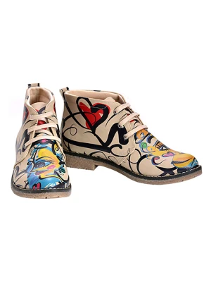 Goby Trzewiki w kolorze beżowym ze wzorem rozmiar: 38