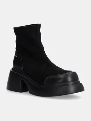 GOE botki damskie kolor czarny na słupku OO2N4153 BLACK