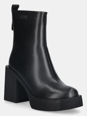 GOE botki skórzane damskie kolor czarny na słupku SS2N4151 BLACK