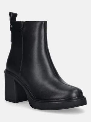 GOE botki skórzane damskie kolor czarny na słupku SS2N4154 BLACK