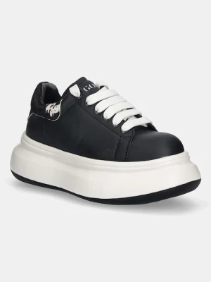 GOE sneakersy skórzane damskie kolor czarny SS2N4001 BLACK