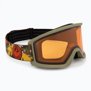 Gogle narciarskie DRAGON DX3 OTG leafy camo/lumalens amber Zielony