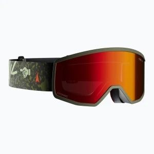 Gogle narciarskie dziecięce Atomic Four Jr Flash graphic / olive / red flash Zielony