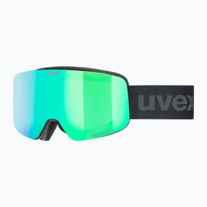 Gogle narciarskie dziecięce UVEX Pwdr FM black matt / mirror green yellow clear
