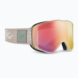 Gogle narciarskie Julbo Cyrius X Reactive High Contrast beige / flash red Zielony