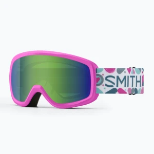 Gogle narciarskie Smith Snowday Jr vivid pink hearts/green sol-x mirror