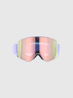 Gogle narciarskie z multibarwną powłoką uniseks 4F 4FWMM00AGOGU065 - fioletowe