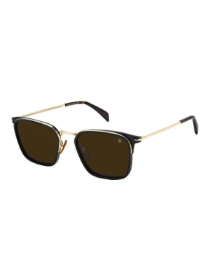 Gold Black/Dark Brown Sunglasses Eyewear by David Beckham