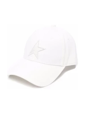 Golden Goose, Beżowa czapka baseballowa z pół gwiazdą na logo Beige, male,