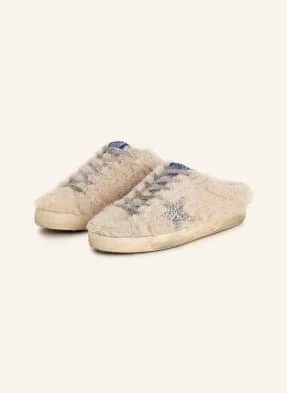 Golden Goose Klapki Z Cekinami beige