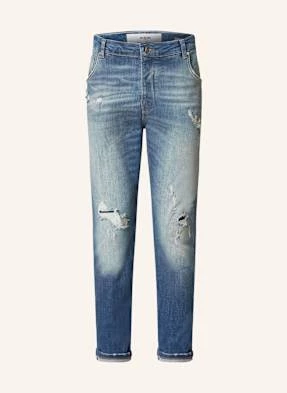 Goldgarn Denim Jeansy Neckarau Twisted Cropped Fit blau