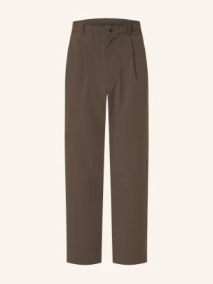 Goldwin Spodnie One Tuck Tapered Light Regular Fit braun