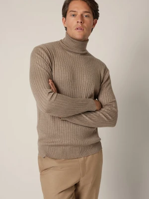 Golf Męski Beżowy z Wiskozą Vorn Lancerto