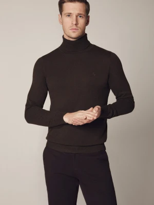 Golf Męski Brązowy z Bawełną Jeremiah Lancerto