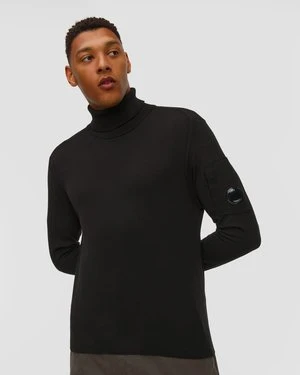 Golf Męski C.p. Company Extrafine Merino Wool Turtleneck Sweater Czarny CP Company