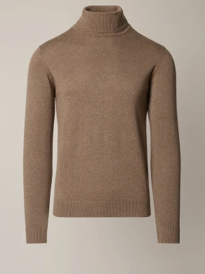 Golf Męski Ciemnobeżowy Bawełniany Sindre Lancerto