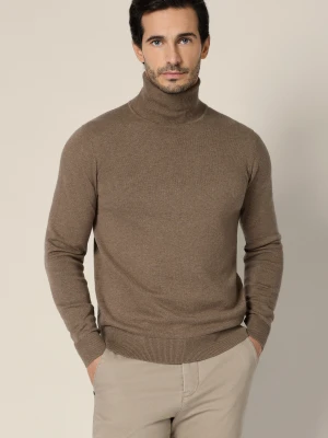 Golf Męski Ciemnobeżowy Bawełniany Sindre Lancerto