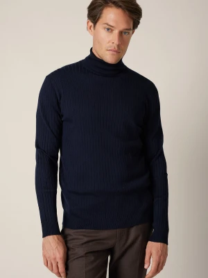 Golf Męski Granatowy z Wiskozą Vorn Lancerto