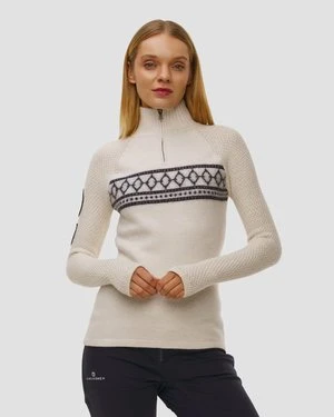 Golf Narciarski Damski Amundsen Sports Boiled Ski Sweater Beżowy