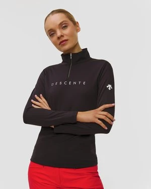 Golf Narciarski Damski Descente Chest Logo T-neck Czarny