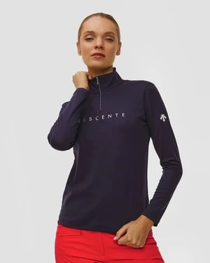 Golf Narciarski Damski Descente Chest Logo T-neck Granatowy