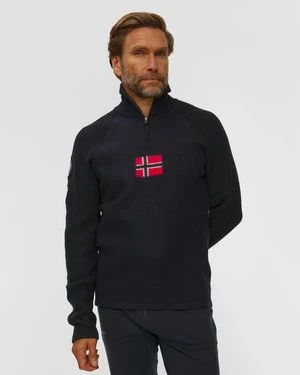 Golf Narciarski Męski Amundsen Boiled Ski Sweater W/ Flag Ciemnogranatowy Amundsen Sports
