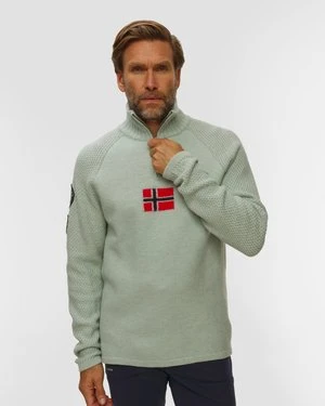Golf Narciarski Męski Amundsen Boiled Ski Sweater W/ Flag Zielony Amundsen Sports