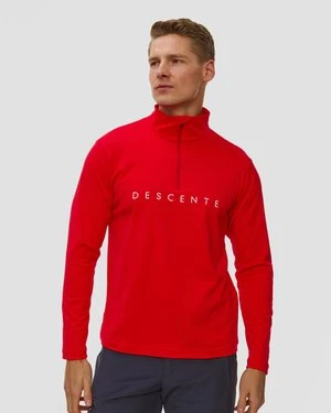 Golf Narciarski Męski Descente Chest Logo T-neck Czerwony