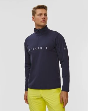 Golf Narciarski Męski Descente Chest Logo T-neck Granatowy