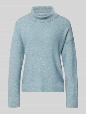 Golf o kroju oversized z cekinowym obszyciem model ‘ARIZONA LS SEQUINS’ Only