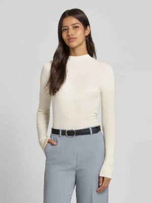 Golf o kroju regular fit z czystej, żywej wełny model ‘FOLIORA’ Boss