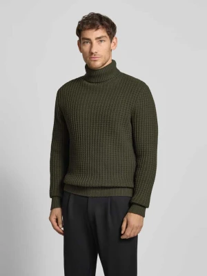 Golf o kroju regular fit z fakturą wafla model ‘TOM’ Selected Homme