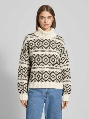 Golf o kroju regular fit ze wzorem na całej powierzchni model ‘CARIN’ Only