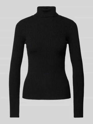 Golf o kroju slim fit z prążkowanej mieszanki wiskozy model ‘MIRA’ Pieces