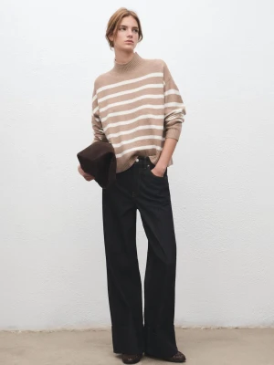 Golf oversize w paski jasny / pastelowy szary - Kobieta - - MANGO