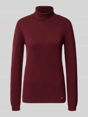 Sweter z golfem o kroju slim fit z mieszanki wiskozy MORE & MORE Bordowy