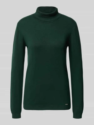 Sweter z golfem o kroju slim fit z mieszanki wiskozy MORE & MORE Butelkowy zielony