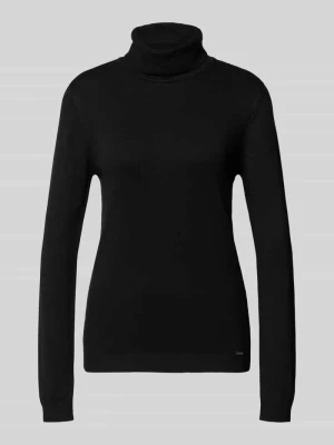 Sweter z golfem o kroju slim fit z mieszanki wiskozy MORE & MORE Czarny