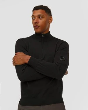 Golf Z Zamkiem Męski C.p. Company Extrafine Merino Wool Half Zip Sweater Czarny CP Company