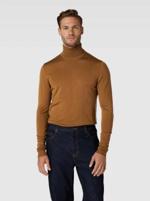 Golf z żywej wełny z prążkowanymi wykończeniami Roy Robson