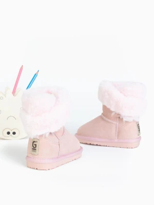 Gooce Skórzane botki zimowe "Britany" w kolorze jasnoróżowym rozmiar: 28